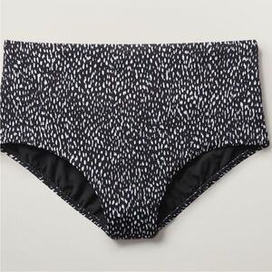 NWT! Athleta High Waist Bikini Bottom // Black Animal Print - Size Large 🏝️